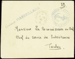 Lettre en franchise avec CAD hex "Croiseur Marseil
