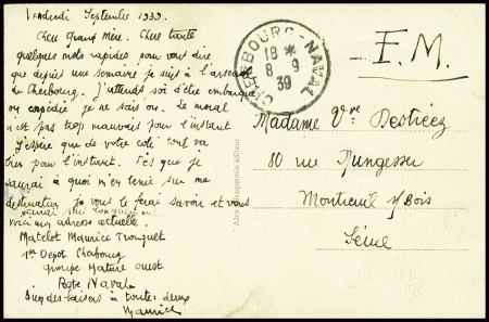 Carte postale en franchise avec CAD règlementaire 