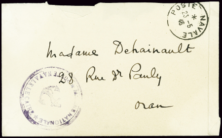 Lettre en franchise avec cAD "Poste navale" (23.5.