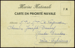 Carte postale sur carton gris à en-tête "Marine na