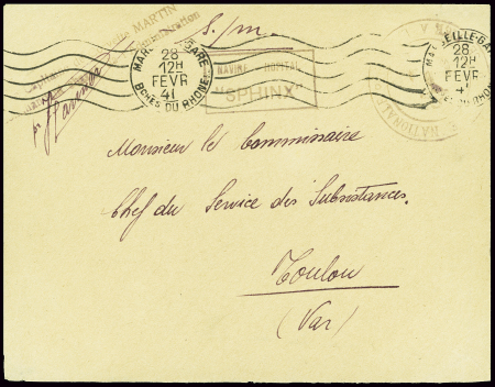 Lettre en franchise avec obl mec de Marseille gare