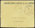 Lettre en franchise avec cachet violet avec ancre 