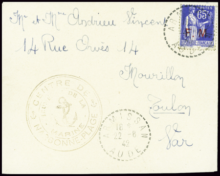 FM n°8, 65c Paix, obl CAD pointillé "Armissan Aude