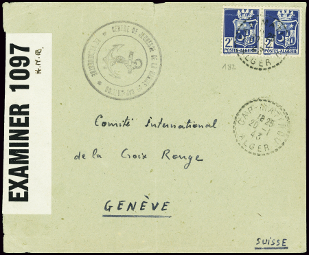 Algérie n°182 en paire obl CAD pointillé "CAP Mati