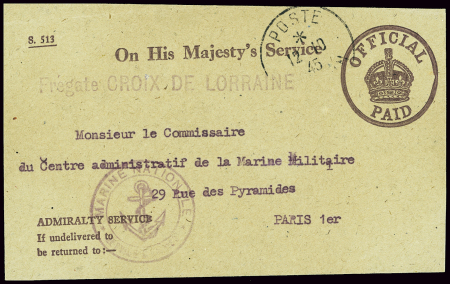 Petite env "On his majesty 'service" avec CAD "Pos