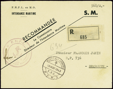 Lettre recommandée en franchise avec en-tête "FNFL