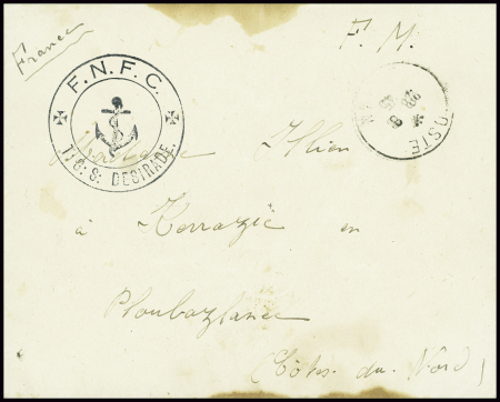 Lettre en franchise avec CAD "Poste navale" (1945)