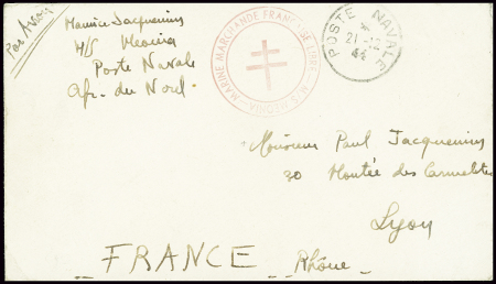 Lettre en franchise avec CAD "poste navale" (21.12