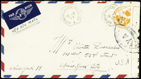 Env entier postal 6c orange USA avec petite surcha