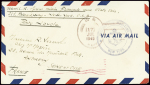 Lettre en franchise par avion avec grand CAD lilas
