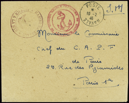 Lettre en franchise avec CAD "poste navale" (10.2.