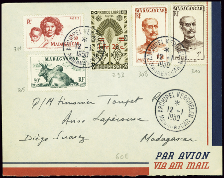 Madagascar n°293 + 305 + 308 + 310 + 311 obl CAD "