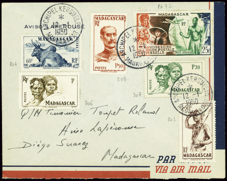 Madagascar n°303 + 304 + 306 + 307 + 308 + PA72 ob