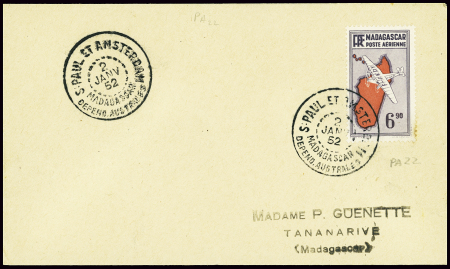 Madagascar PA n°22 obl CAD "S. Paul et Amsterdam M