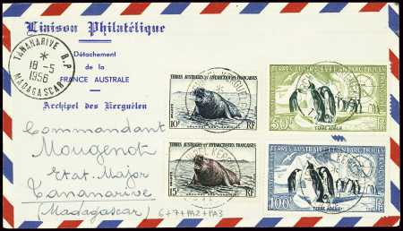 TAAF n°6 + 7 + PA2 + PA3 obl Kerguelen (30.4.1956)