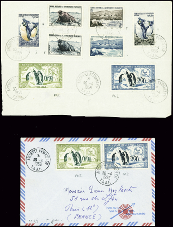 1 lettre et 1 feuillet avec TAAF PA2 + PA3 et TAAF