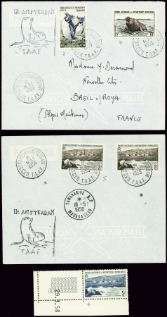 2 lettres AFF TAAF n°5, 2 pièces et TAAF n°2 + 7 o