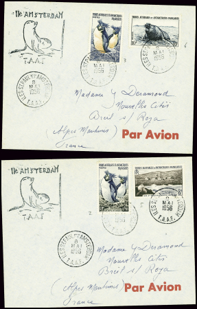 2 lettres AFF respectivement TAAF n°3 + 6 et n°2 +