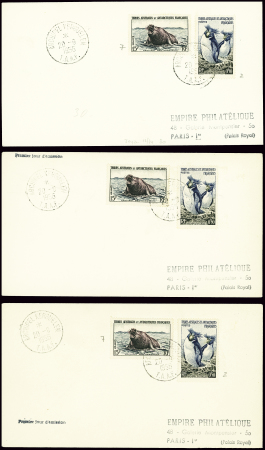 3 lettres Empire philatélique AFF TAAF n°2 + 7 obl