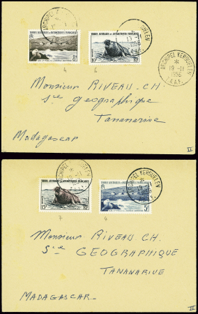 3 lettres AFF TAAF n°4 + 6 (2) et TAAF n°4 + 7, to