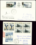 19 lettres de 1968 dont 2 FDC diff avec TAAF n°24,