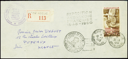 TAAF PA n°1 obl Terre Adélie (15.2.49 et 20.1.50) 