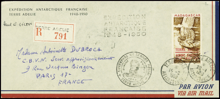 TAAF PA n°1 obl Terre Adélie  (20.1.1950) et au ve