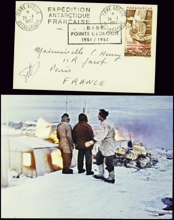 TAAF PA n°1 obl CAD Terre Adélie (24.1.1952) sur l