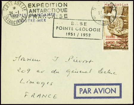 TAAF PA n°1 obl CAD "Terre Adélie antarctique" (24