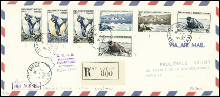 2 lettres recommandées obl CAD "Terre Adélie TAAF"