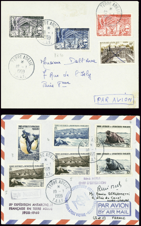 4 lettres de 1959 dont griffe Ixe expédition et en