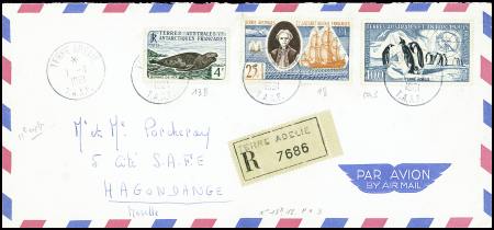 10 plis de Terre Adélie 1961 dont France n°1126 ob