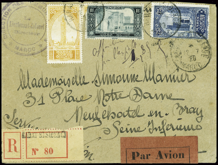 3 lettres par avion Maroc - France 1920 (2) et 192