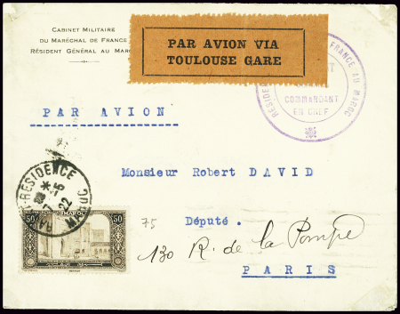 Maroc n°75 obl Rabat - Résidence (7.5.1922) sur le