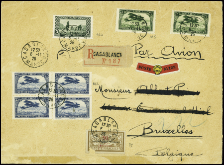 Maroc n°122 + PA5, 2 pièces + 35 + PA3, 3 paires a