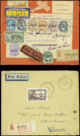 4 lettres de ou vers l'Algérie : env rouge avec ét