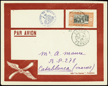 Sénégal n°76 obl Dakar (10.5.23) sur env rouge avi