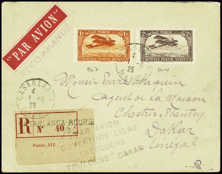 Maroc PA7 + PA11 obl Casablanca (1.6.25) sur lettr