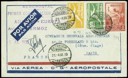 Uruguay n°399 + PA14 + PA15 obl Montevideo (4.7.19