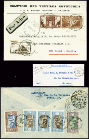 2 lettres : n°258 + 260 + 262, 20F Pont du Gard su