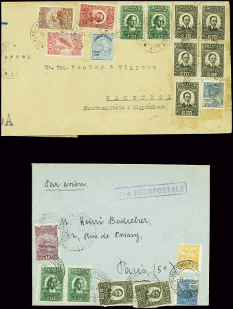 2 lettres Brésil - France : Rio - Paris (8.4.32 - 