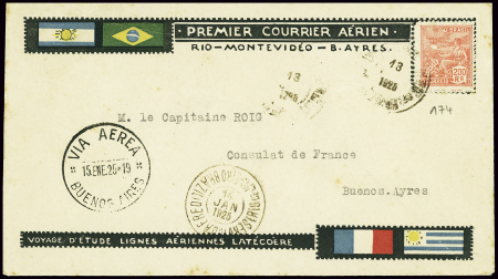 Brésil n°174 obl Rio (13.1.1925) pour Buenos Aires