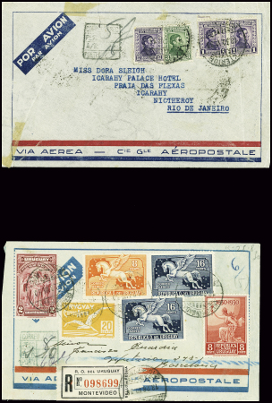 2 lettres de Montevideo : l'une pour Rio de janeir