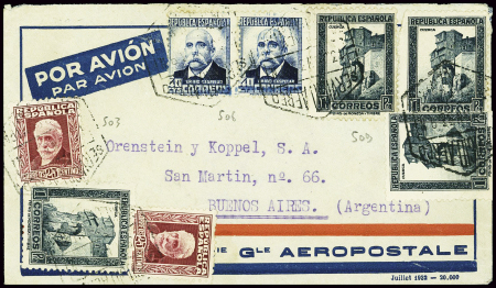 Espagne n°503, 2 pièces + 506 en paire + 509, 4 pi