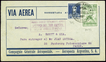 2 lettres Argentine - France (1929 - 83ème amfra) 