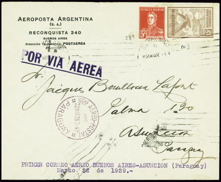 Argentine n°281 + PA3 obl Buenos Aires (22 mars 19