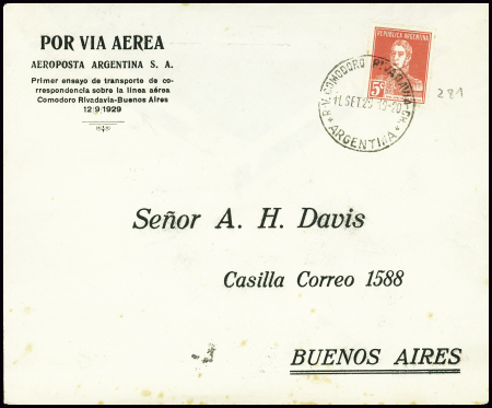 Argentine n°281 obl Comodoro - Rivadavia (11 sept 