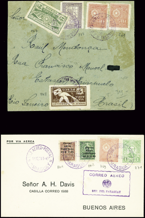 2 lettres du Paraguay : 2.1.1929 Asuncion - Buenos