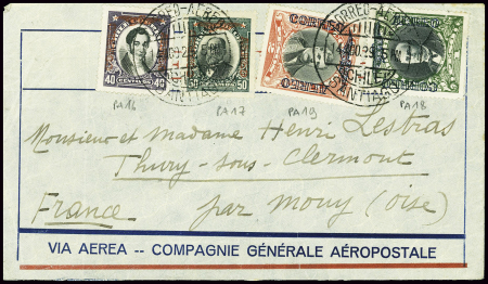Chili PA 16 à 19 obl Santiago (11.8.1929) sur env 