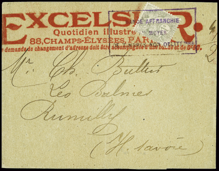 N°107 1c gris type Blanc obl cachet rect violet "B